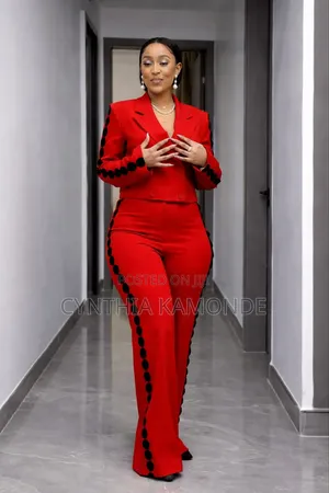 Pantsuit With Polka Dot Trim