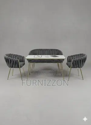 Marble Table Dining Set With Comfortable Chester Chairs