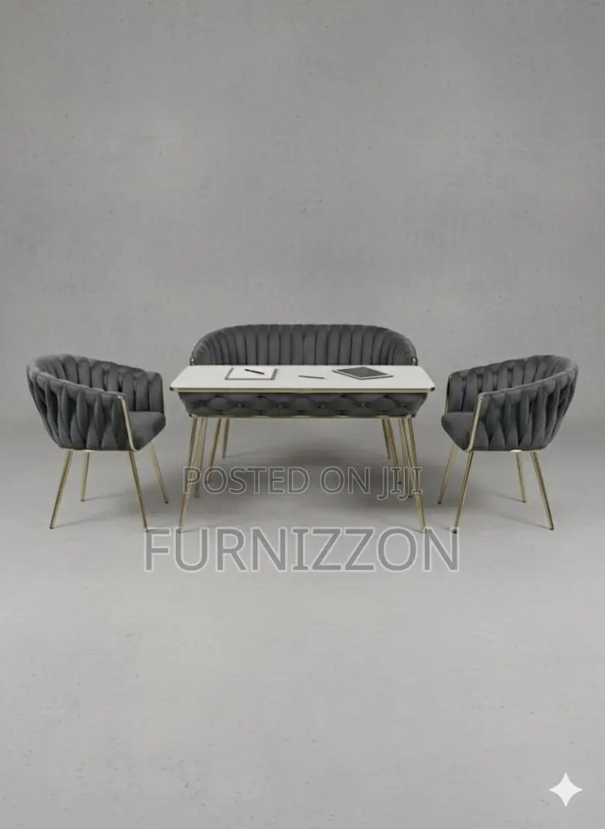 Marble Table Dining Set With Comfortable Chester Chairs