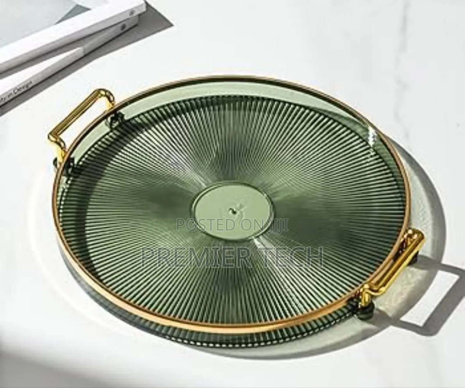 Decorative Acrylic Tray With Golden Handle
