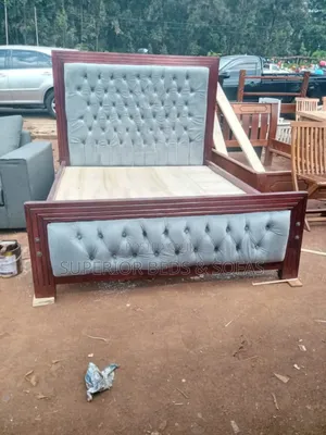 Upholstered Wooden 5 × 6 Bed
