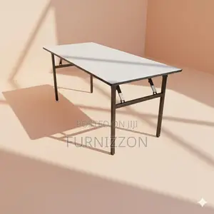 Space-saving 1.8m X 0.6m Wooden Foldable Rectangular Table