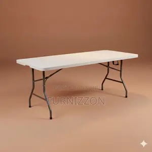 Lightweight 1.5m Plastic Foldable Table With Metal Legs