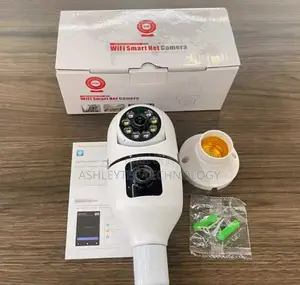 PTZ V380 Pro App, Baby Monitor CCTV Dual Lens Screen Bulb Camera