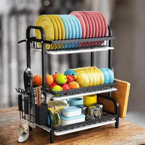 Rust Resistant 3 Tier Dish Drying Rack for Kitchen Countertop
