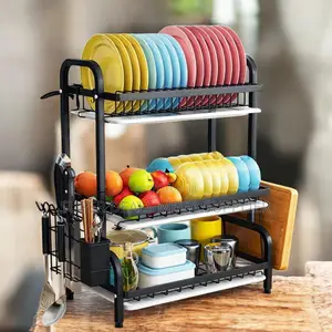 Stylish 3 Layer Dish Rack Kitchen Countertop Drying Stand