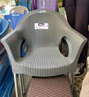 Grey Bamboo Chair With Arms.