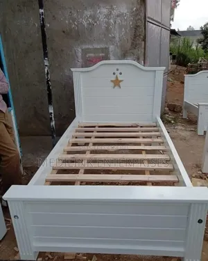 3*6 Wooden Whitish Bed for Kids