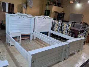 Violet White 3*6 Wooden Solid Beds