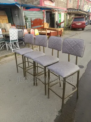 High Bar Coated Chairs, Grey 