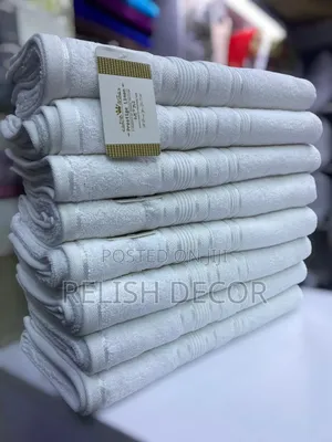 Premium Plain White Bath Towels