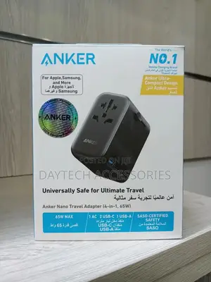 Anker 65w Travel Adapter With 1 Usb Ports 2 Type C Ports.