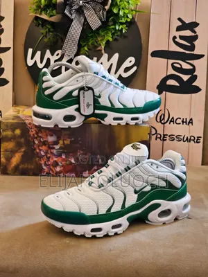 Nike Air Max Plus Tn X Lacoste Sneakers in White and Green.
