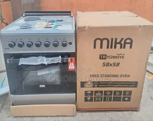 Silver Mika Standing Cooker 58 X 58 3 Gas + 1electric Hotplate