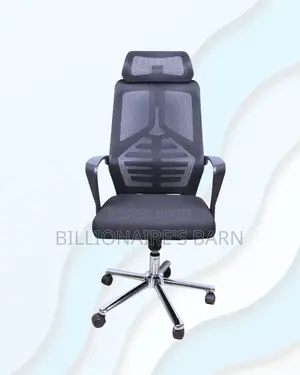 High-Back Mesh Task Chair for Work — Lower-Back Support