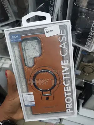 Ccache Samsung Galaxy S23 Ultra Leather Case,Magnetic Invisible Stand