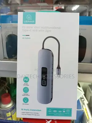 Usams Pd100w 10 in 1 Aluminum Multifunctional Type-C Hub (Metal Grey)
