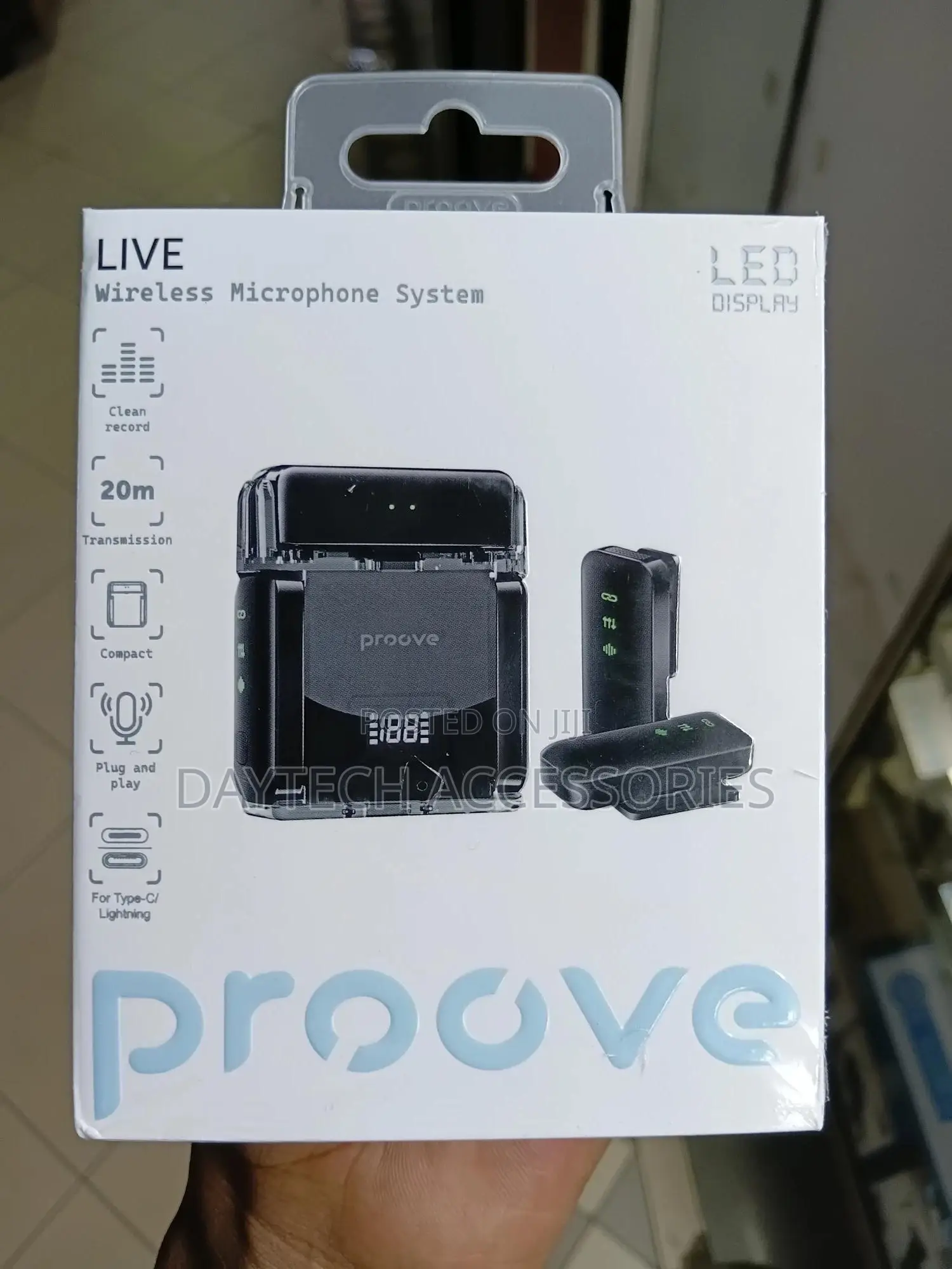 Original Proove Live Black Wireless Lavalier Microphone.