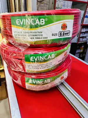 Evincab 6.0mm Single Core Wiring Cable 90m Wire(Red) – Long-Lasting