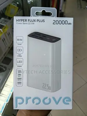 The Proove Hyper Flux Plus 22.5w 20000mah Power Bank.