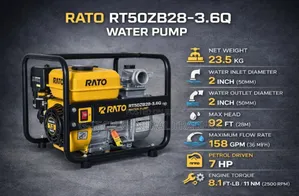 Rato 2inch 7hp Commercial Water Pump 2500 RPM