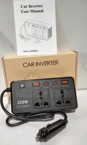 200w Car Inverter With 2ac Output and 2pd Fast Charging