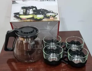 5-Piece Heat-Resistant Borosilicate Glass Teapot Set.