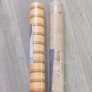 Brown Flutted Wallpaper With Marble Gold Wallpaper