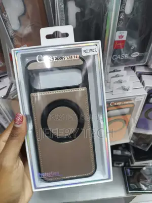 Perwy Google Pixel 9 Pro Xl Leather Back Case With Ring Stand