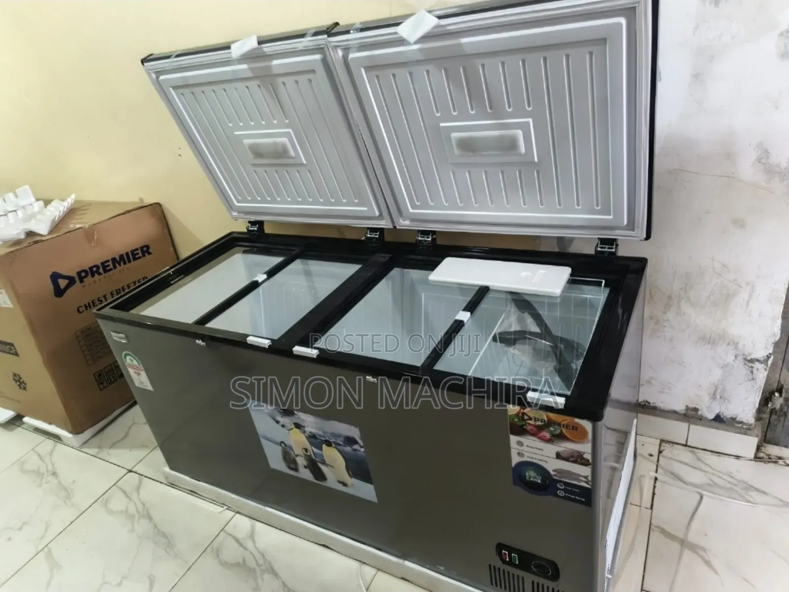 500l Dark Grey Premier Chest Freezer Double Door