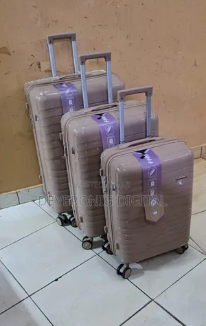 Unbreakable Double Zip Rubber Suitcase Pp 3-in-1 Suitcase Set