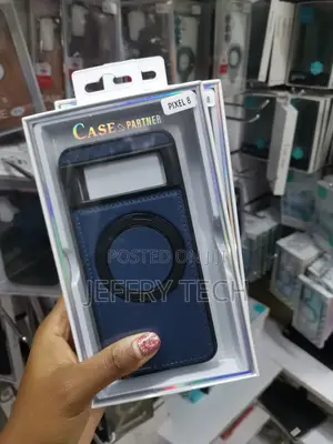 Angda Google Pixel 8 Leather Back Case With Magnetic Invisible Stand