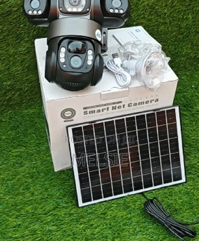 PTZ 4g (Simcard) V380 Triple Lens Three Screens Camera Solar Powered