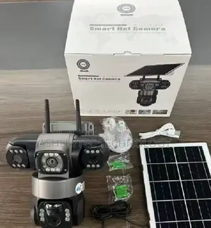 Triple Lens 4g Solar PTZ Camera Three Lenses and Solar Power Support
