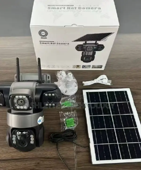 Triple Lens 4g Solar PTZ Camera Three Lenses and Solar Power Support