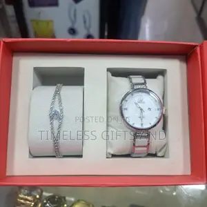 Olevs White Ceramic Ladies Watch Bracelet Set
