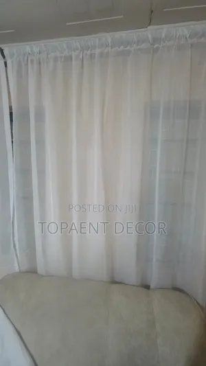 Plain White Hook Tape Window Curtain Sheers
