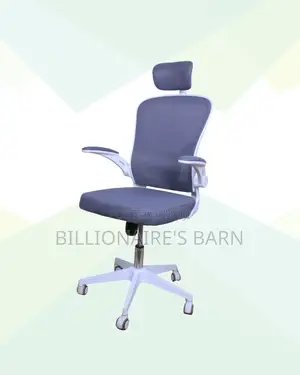 White Office Chair With Flip-Up Arms • Clean Look