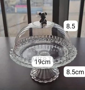 Glass Base Acrylic Cover Household Fruit or Snack Plate Food Cover