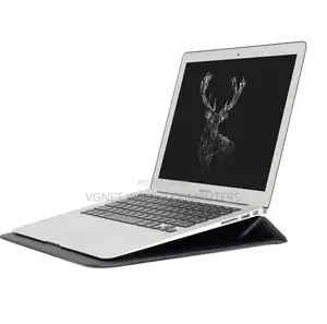 Macbook Leather Laptop Sleeve Built in Foldable Stand Magnetic Closu