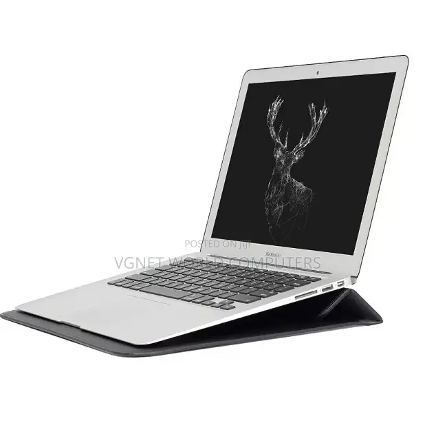 Macbook Leather Laptop Sleeve Built in Foldable Stand Magnetic Closu