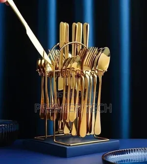 New in 24pcs Heavy Duty Quality Cutlery Sets(Gold)