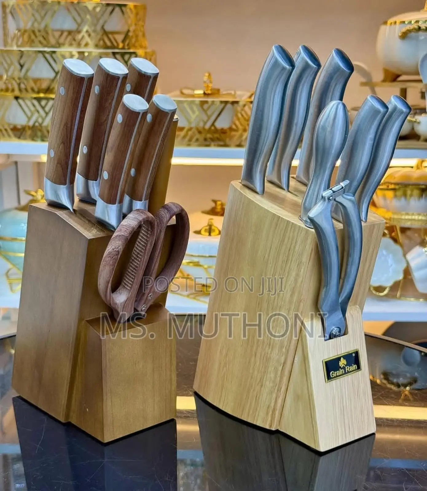 8pcs Set High Quality Stainless Steel Knife Set With Hallow Handle.