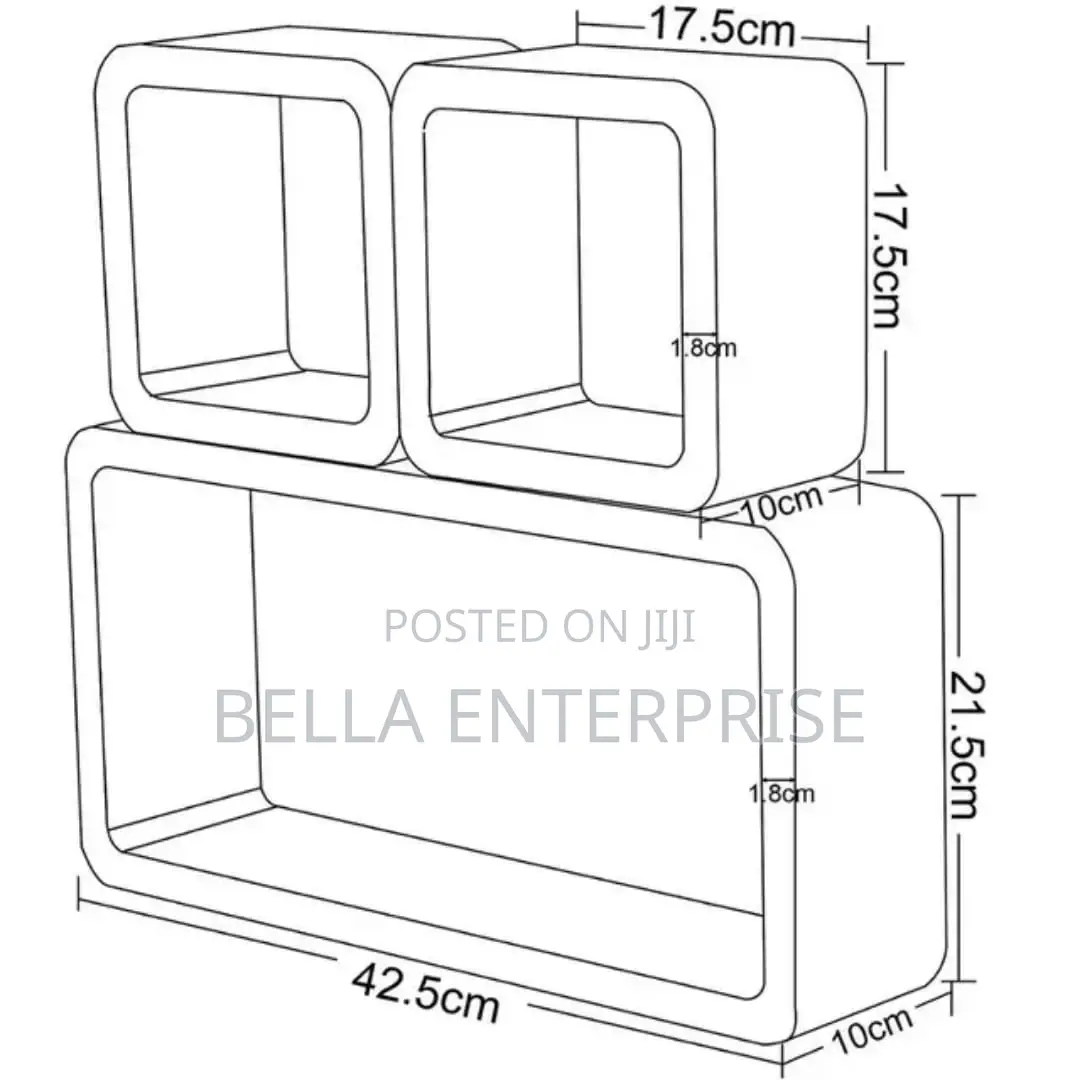3pcs Plastic Wood Floating Shelves