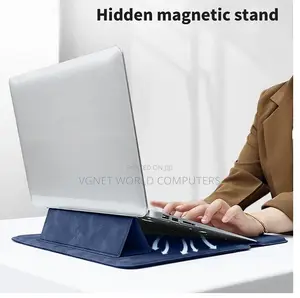 Macbook Leather Sleeve 2 in 1 With Laptop Stand Color Blue