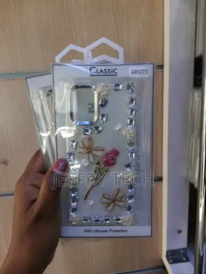 Miagon Diamond Crystals/Rose Flower Clear Case for Galaxy Note 10