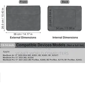 Grey Leather Laptop Sleeve With Laptop Stand