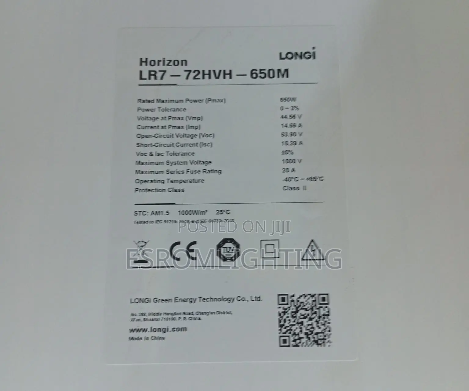 Longi 650 Watts Solar Panel