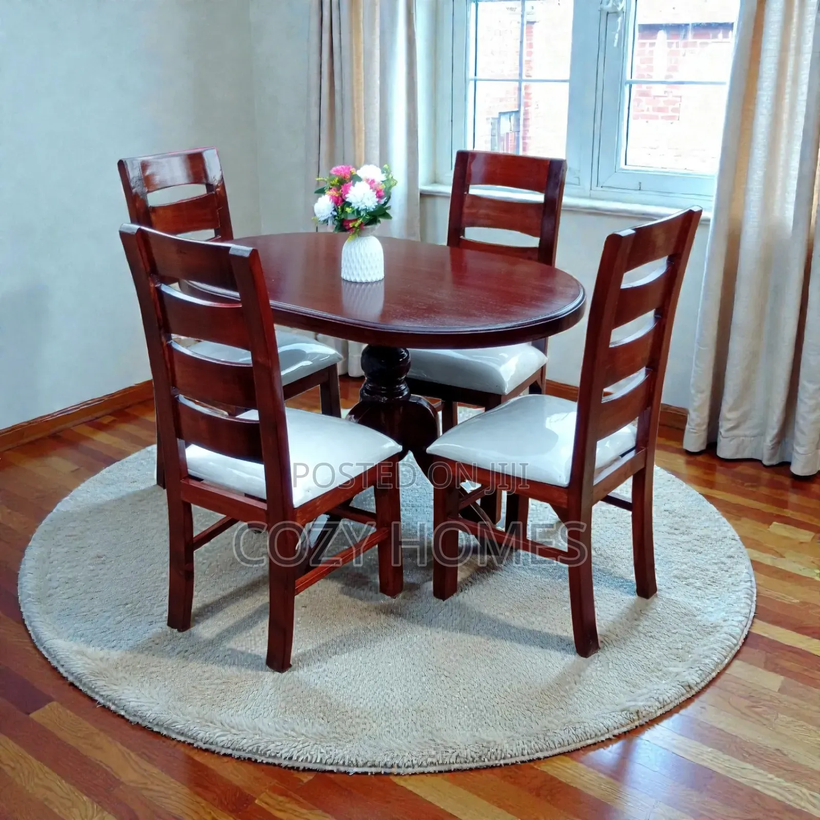 Dining Table Set a Wooden Dining Table Set With a Smooth Finish