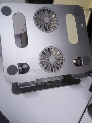 Metallic Adjustable Laptop Stand With Two Fans